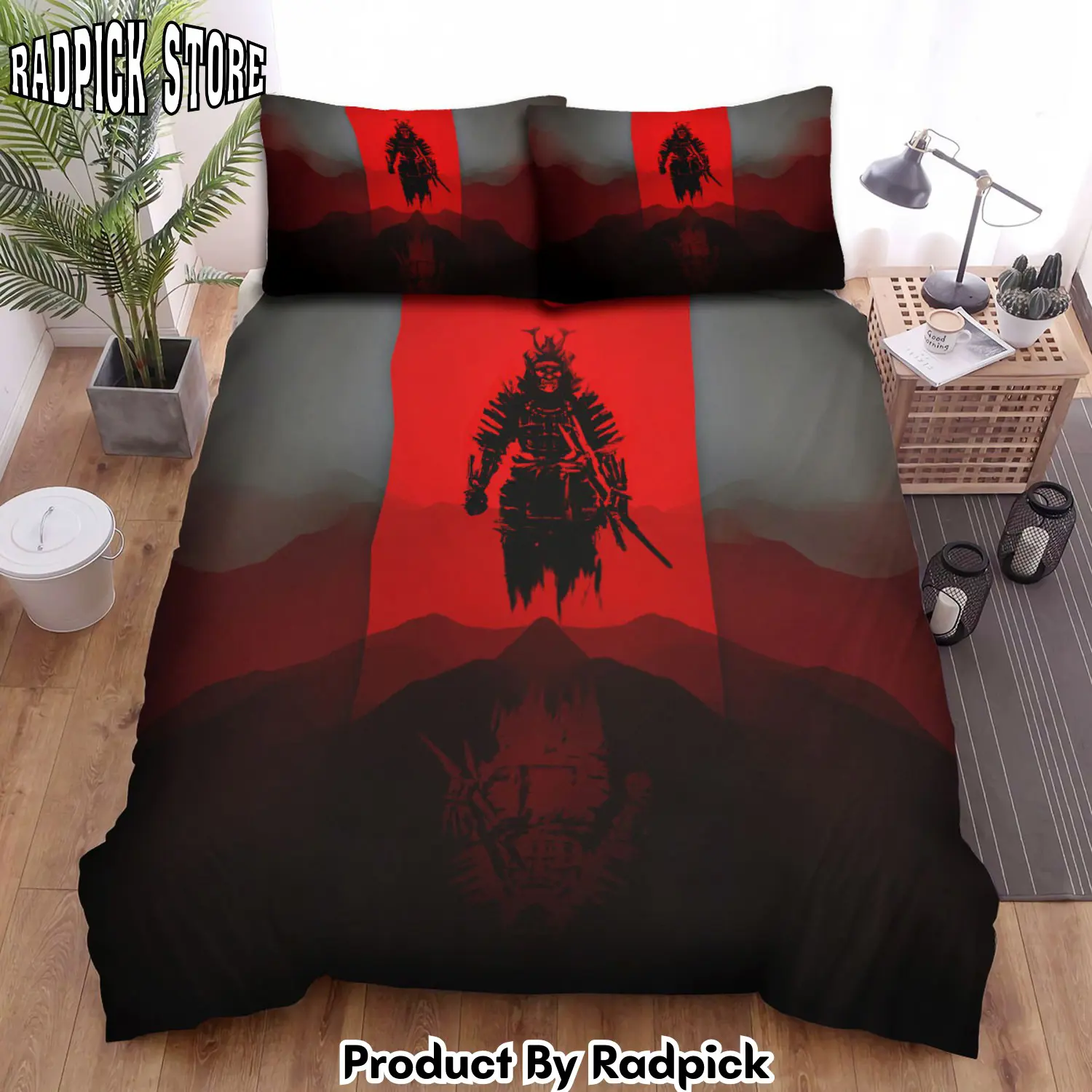 Radpick the ghost of a samurai digital illustration duvet cover bedroom sets comfortable bedding sets rp3271253